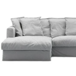 Le Grand Air Upholstery 3-Seater Divan Left, Light Grey