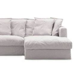 Le Grand Air Upholstery 3-Seater Divan Right Linen, Misty Grey