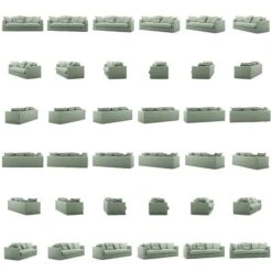 Le Grand Air Sofa 3-Seater Linen, Green Pear -Maze Furni Shop decotique le grand sofa 3 seater linen 8