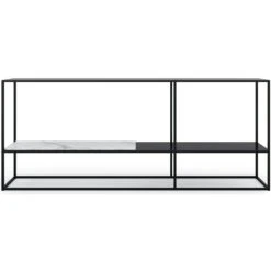 Marvelous Sideboard 183x75cm, Black/White Marble