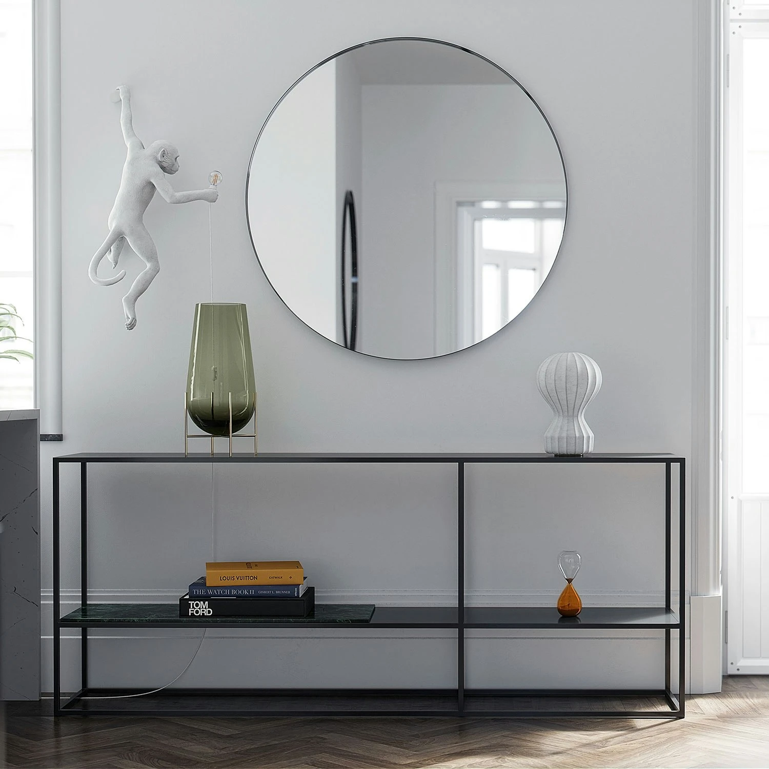 Marvelous Sideboard 183x75cm, Black/Green Marble 2 Marvelous Sideboard 183x75cm, Black/Green Marble - Image 2