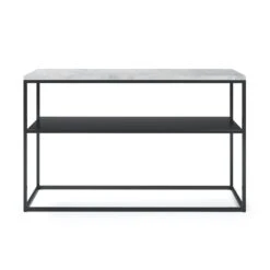 Marvelous Side Table 62x105 Cm, Black / White Marble