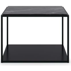 Marvelous Soffbord 63x63cm, Black/Black Marble