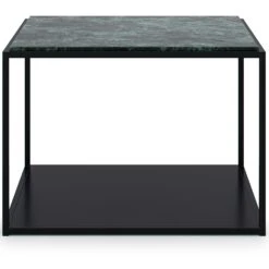 Marvelous Soffbord 63x63cm, Black/Green Marble