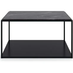 Marvelous Soffbord 83x83cm, Black/Black Marble