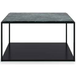 Marvelous Soffbord 83x83cm, Black/Green Marble