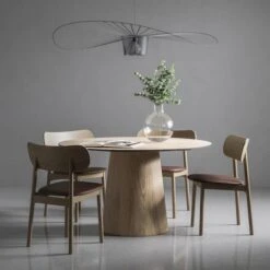 Social Dining Table Natural Oak, 130 Cm -Maze Furni Shop decotique social dining table 1