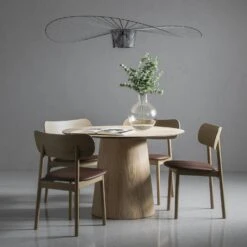 Social Dining Table Natural Oak, 110 Cm -Maze Furni Shop decotique social dining table d110 cm 3