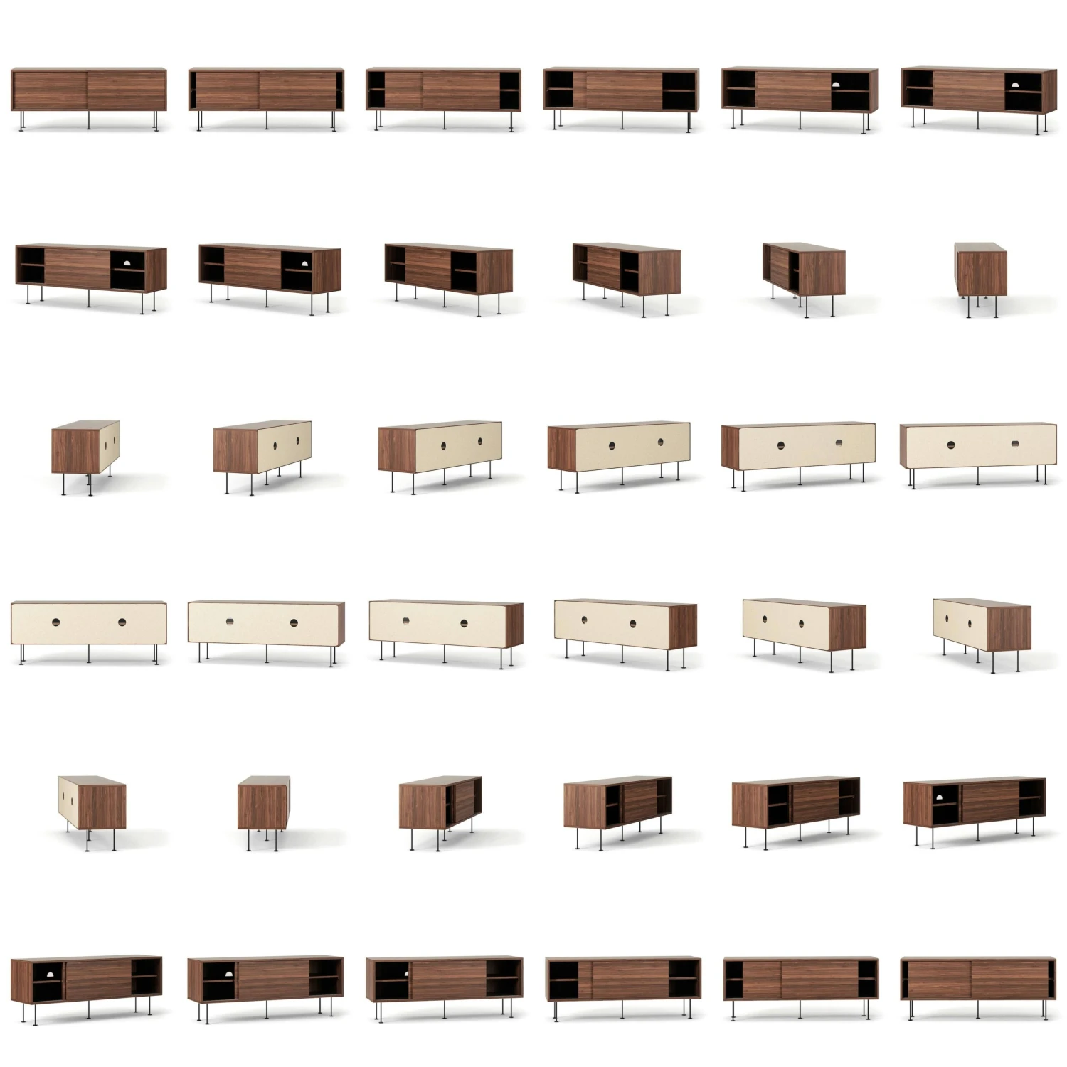 Vogue Media Bench With Legs 180 Cm, Walnut / Black 6 Vogue Media Bench With Legs 180 Cm, Walnut / Black - Image 6