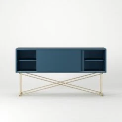 Vogue Media Furniture 136H, Darkblue/2DB/Brass -Maze Furni Shop decotique vogue media furniture 136 with frame stand 106