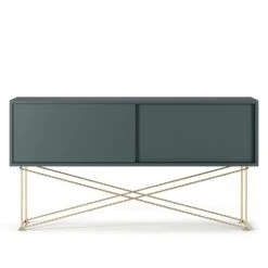 Vogue Media Furniture 136H, Grey/2G/Brass