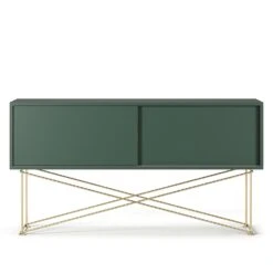 Vogue Media Furniture 136H, Green/2G/Brass