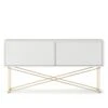 Vogue Media Furniture 136H, White/2W/Brass