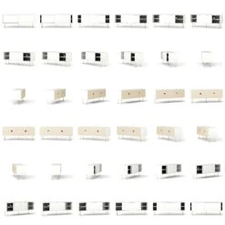 Vogue Media Bench With Legs 136 Cm, White / Brass -Maze Furni Shop decotique vogue media furniture 136 with legs 41