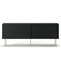 Vogue Media Bench With Legs 136 Cm, Anthracite / Brass
