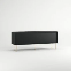 Vogue Media Bench With Legs 136 Cm, Anthracite / Brass -Maze Furni Shop decotique vogue media furniture 136 with legs 44