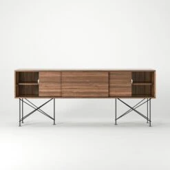 Vogue Media Furniture 180H, Walnut/3W/Black -Maze Furni Shop decotique vogue media furniture 180 with frame stand 51