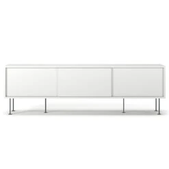 Vogue Media Bench With Legs 180 Cm, White / Black