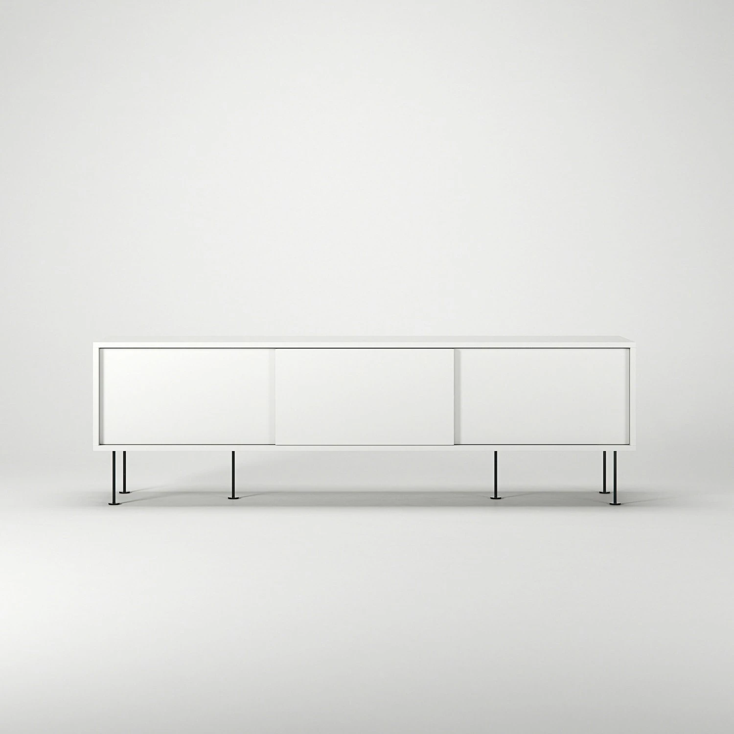 Vogue Media Bench With Legs 180 Cm, White / Black 2 Vogue Media Bench With Legs 180 Cm, White / Black - Image 2
