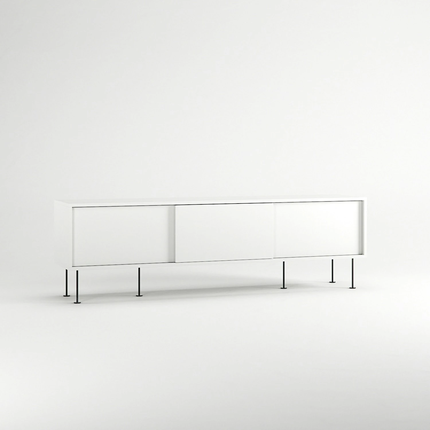 Vogue Media Bench With Legs 180 Cm, White / Black 3 Vogue Media Bench With Legs 180 Cm, White / Black - Image 3