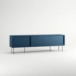 Vogue Media Bench With Legs 180 Cm, Dark Blue / Black -Maze Furni Shop decotique vogue media furniture 180 with legs 115