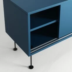 Vogue Media Bench With Legs 180 Cm, Dark Blue / Black -Maze Furni Shop decotique vogue media furniture 180 with legs 116