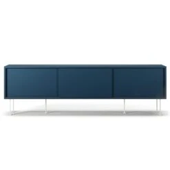 Vogue Media Bench With Legs 180 Cm, Dark Blue / White