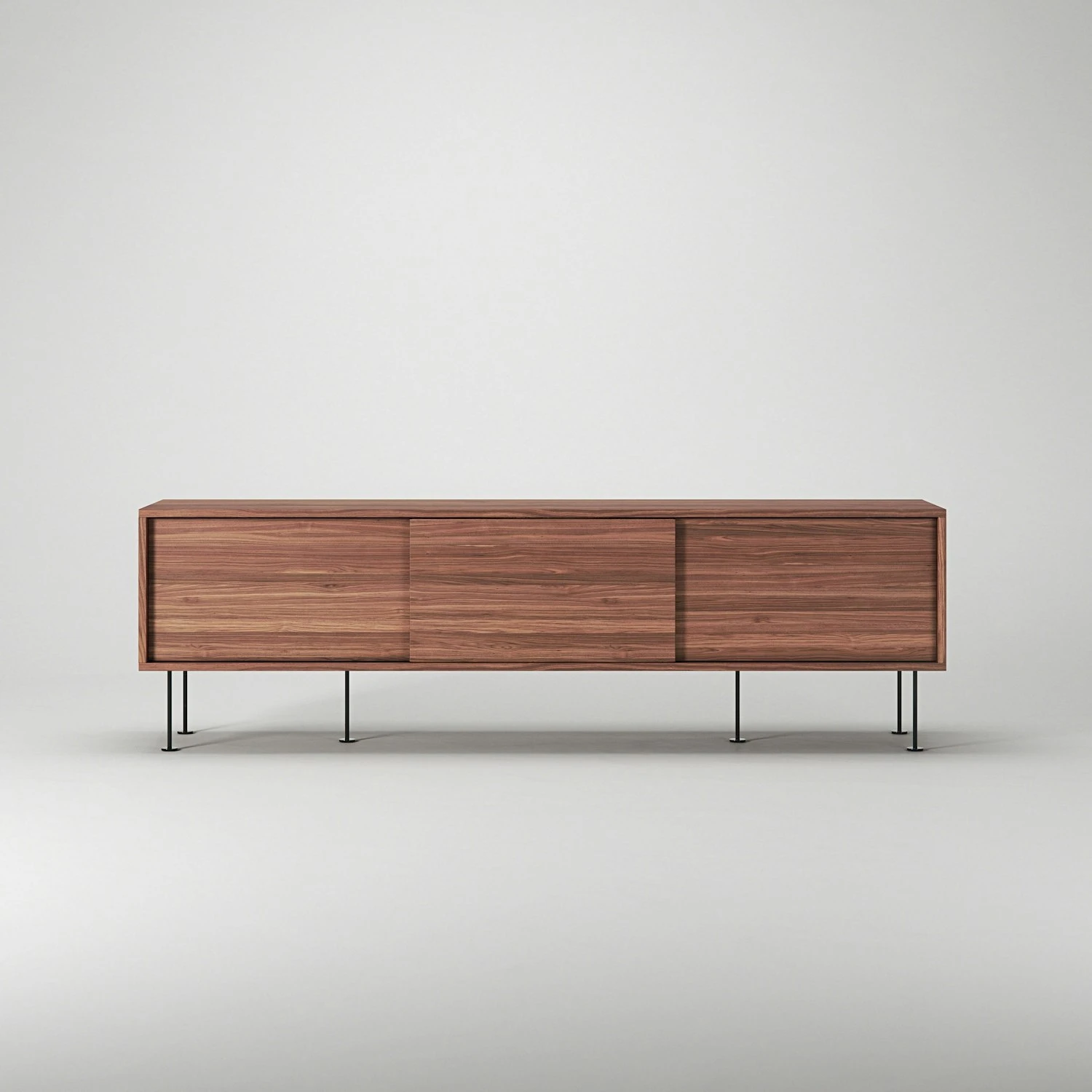 Vogue Media Bench With Legs 180 Cm, Walnut / Black 2 Vogue Media Bench With Legs 180 Cm, Walnut / Black - Image 2