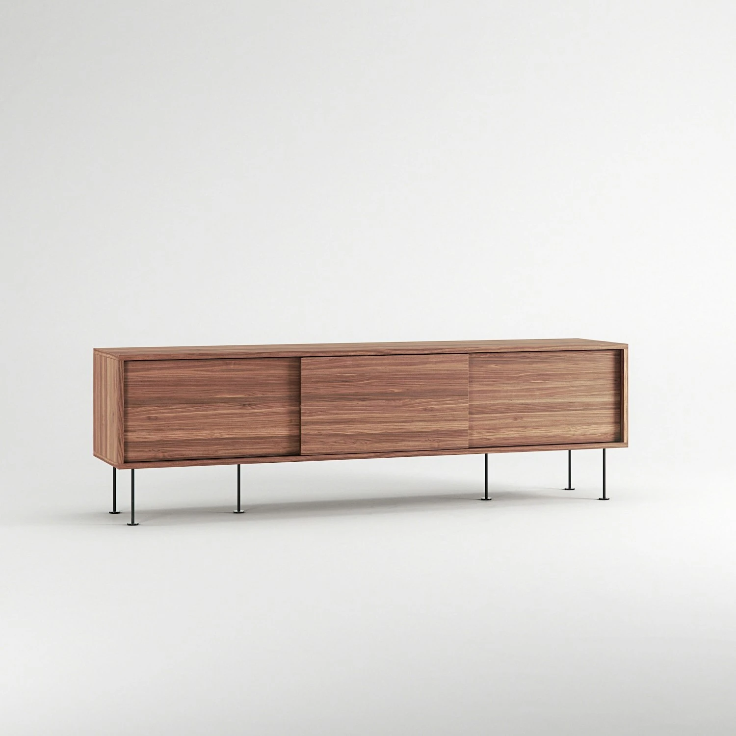 Vogue Media Bench With Legs 180 Cm, Walnut / Black 3 Vogue Media Bench With Legs 180 Cm, Walnut / Black - Image 3