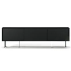 Vogue Media Bench With Legs 180 Cm, Anthracite / Black