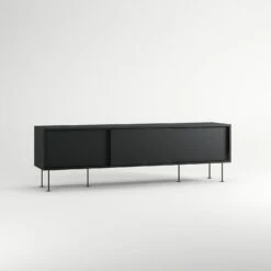 Vogue Media Bench With Legs 180 Cm, Anthracite / Black -Maze Furni Shop decotique vogue media furniture 180 with legs 40