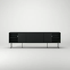 Vogue Media Bench With Legs 180 Cm, Anthracite / Black -Maze Furni Shop decotique vogue media furniture 180 with legs 43