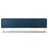 Vogue Media Bench With Legs 180 Cm, Dark Blue / Brass