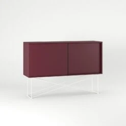 Vogue Sideboard 136H, Wine Red/2WR/White -Maze Furni Shop decotique vogue sideboard 136 with frame stand 108