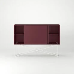 Vogue Sideboard 136H, Wine Red/2WR/White -Maze Furni Shop decotique vogue sideboard 136 with frame stand 111