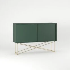 Vogue Sideboard 136H, Green/2G/Brass -Maze Furni Shop decotique vogue sideboard 136 with frame stand 122