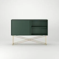 Vogue Sideboard 136H, Green/2G/Brass -Maze Furni Shop decotique vogue sideboard 136 with frame stand 124