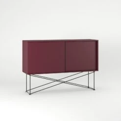 Vogue Sideboard 136H, Wine Red/2WR/Black -Maze Furni Shop decotique vogue sideboard 136 with frame stand 94
