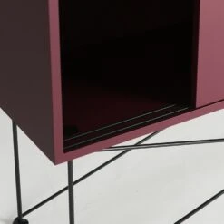 Vogue Sideboard 136H, Wine Red/2WR/Black -Maze Furni Shop decotique vogue sideboard 136 with frame stand 95