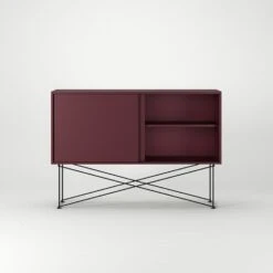 Vogue Sideboard 136H, Wine Red/2WR/Black -Maze Furni Shop decotique vogue sideboard 136 with frame stand 96