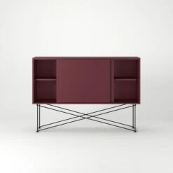 Vogue Sideboard 136H, Wine Red/2WR/Black -Maze Furni Shop decotique vogue sideboard 136 with frame stand 97