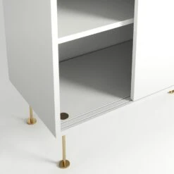 Vogue Side Table With Legs 136 Cm, White / Brass -Maze Furni Shop decotique vogue sideboard 136 with legs 12