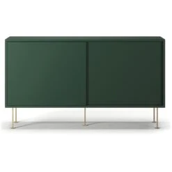Vogue Side Table With Legs 136 Cm, Green / Brass