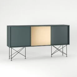 Vogue Sideboard 180H, Grey/2G1B/Black -Maze Furni Shop decotique vogue sideboard 180 one brass door frame stand 100