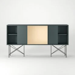 Vogue Sideboard 180H, Grey/2G1B/Black -Maze Furni Shop decotique vogue sideboard 180 one brass door frame stand 103