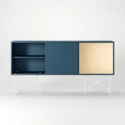 Vogue Sideboard 180H, Darkblue/2DB1B/White -Maze Furni Shop decotique vogue sideboard 180 one brass door frame stand 151
