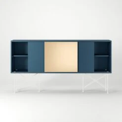 Vogue Sideboard 180H, Darkblue/2DB1B/White -Maze Furni Shop decotique vogue sideboard 180 one brass door frame stand 152