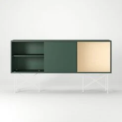 Vogue Sideboard 180H, Green/2G1B/White -Maze Furni Shop decotique vogue sideboard 180 one brass door frame stand 172