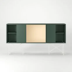 Vogue Sideboard 180H, Green/2G1B/White -Maze Furni Shop decotique vogue sideboard 180 one brass door frame stand 173
