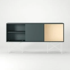 Vogue Sideboard 180H, Grey/2G1B/White -Maze Furni Shop decotique vogue sideboard 180 one brass door frame stand 179